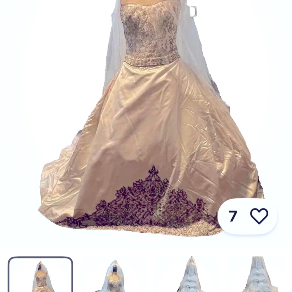 NEW WITH TAGS Cream Embellished Bustier Gown for Bride